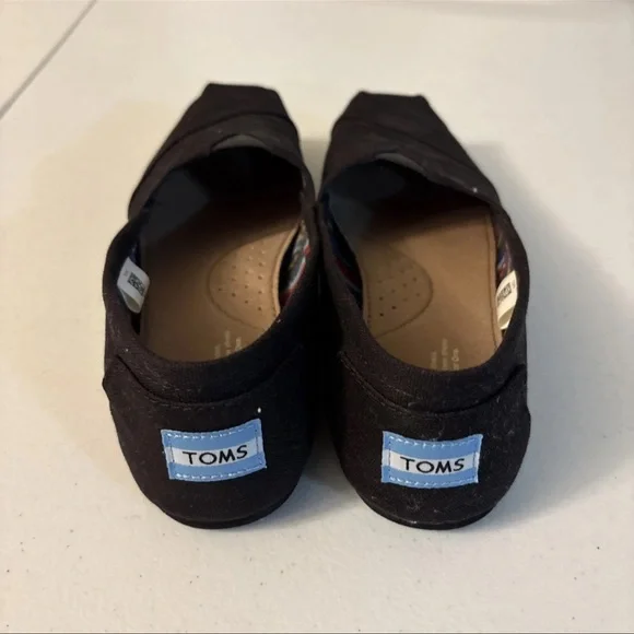 TOMS Shoes Women's Alpargata Classic Comfort Slip-On Canvas Flats Black Fabric 9 - Picture 2 of 14